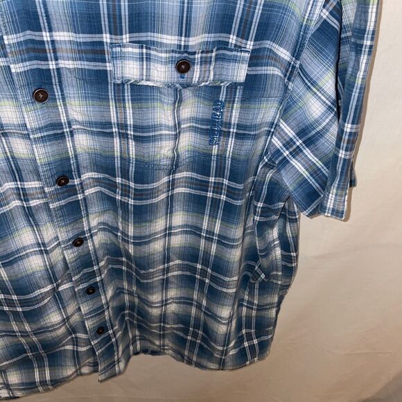 Red Head Casual Shirt Men’s Size XL Blue Striped Short Sleeve Button Up Cotton - Picture 7 of 12